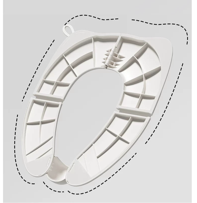 Foldable Toilet Training Children Cream White Toilet Seat Children for On the Go with Splash Guard and Hook, Kid Travel Use