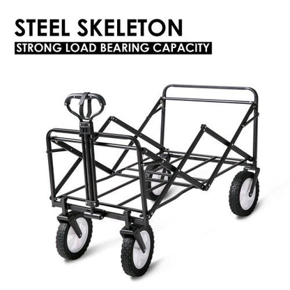 Garden Cart Foldable Pull Wagon Hand Cart Garden Transport Cart Collapsible Portable Folding Cart