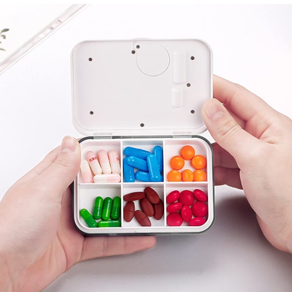 Pill Timer,Electronic Pill Dispenser Digital Pill Organizer Medication Organizer Automatic Alarm Reminder for Travel Home Use