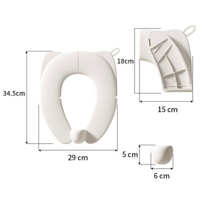 Foldable Toilet Training Children Cream White Toilet Seat Children for On the Go with Splash Guard and Hook, Kid Travel Use