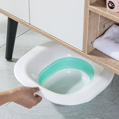 No Squat Collapsible Toilet Bowl Seat for Soothing Postpartum Sitz Bath and Hemorrhoids Surgery