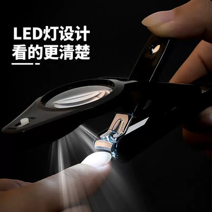 Easy-View Finger and Toe Nail Clippers with Magnifying Glass Mirror Manicure Pedicure Trimmer Tools and Kits with LED | Seniors & Children