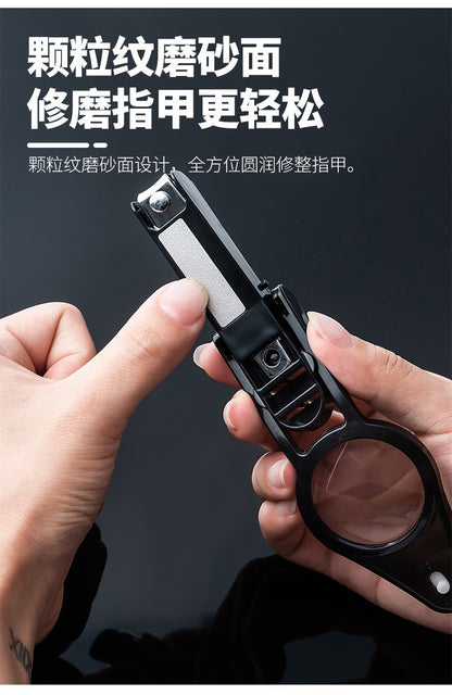 Easy-View Finger and Toe Nail Clippers with Magnifying Glass Mirror Manicure Pedicure Trimmer Tools and Kits with LED | Seniors & Children