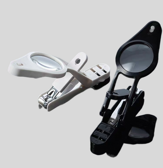 Easy-View Finger and Toe Nail Clippers with Magnifying Glass Mirror Manicure Pedicure Trimmer Tools and Kits with LED | Seniors & Children