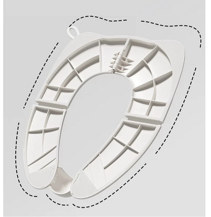 Foldable Toilet Training Children Cream White Toilet Seat Children for On the Go with Splash Guard and Hook, Kid Travel Use