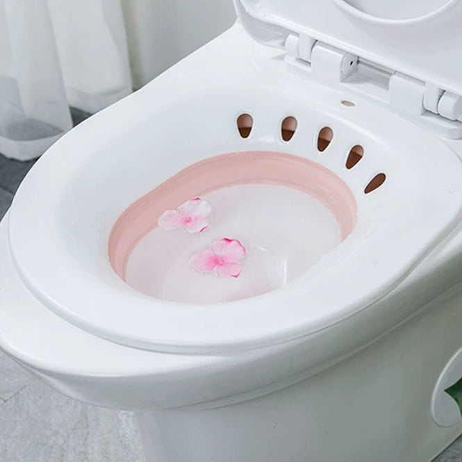 No Squat Collapsible Toilet Bowl Seat for Soothing Postpartum Sitz Bath and Hemorrhoids Surgery
