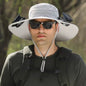 Solar Fan Bucket Hat with Dual Solar Fans Camping Outdoor Sun Protection UV Protection Fishing Hat
