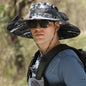 Solar Fan Bucket Hat with Dual Solar Fans Camping Outdoor Sun Protection UV Protection Fishing Hat