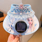 Kids' Summer Cartoon Characters UV Protection Visor Hat with Solar Fan