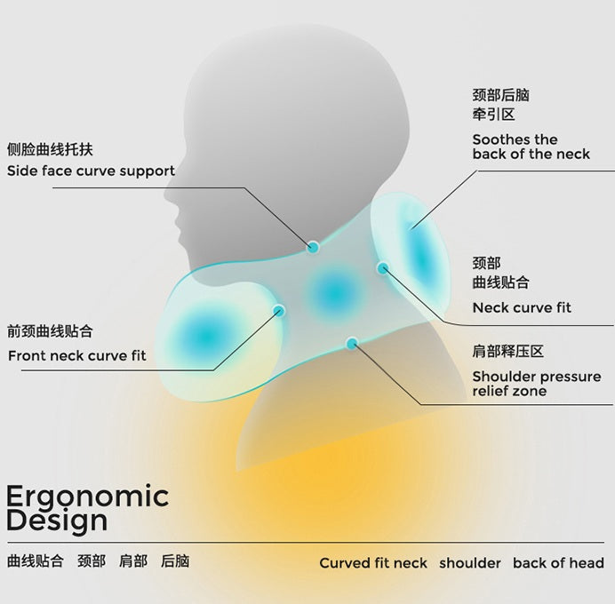 Neck Protection Memory Foam Headrest Pillow U-shaped Travel Pillow with Buckle and Hood