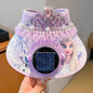 Kids' Summer Cartoon Characters UV Protection Visor Hat with Solar Fan