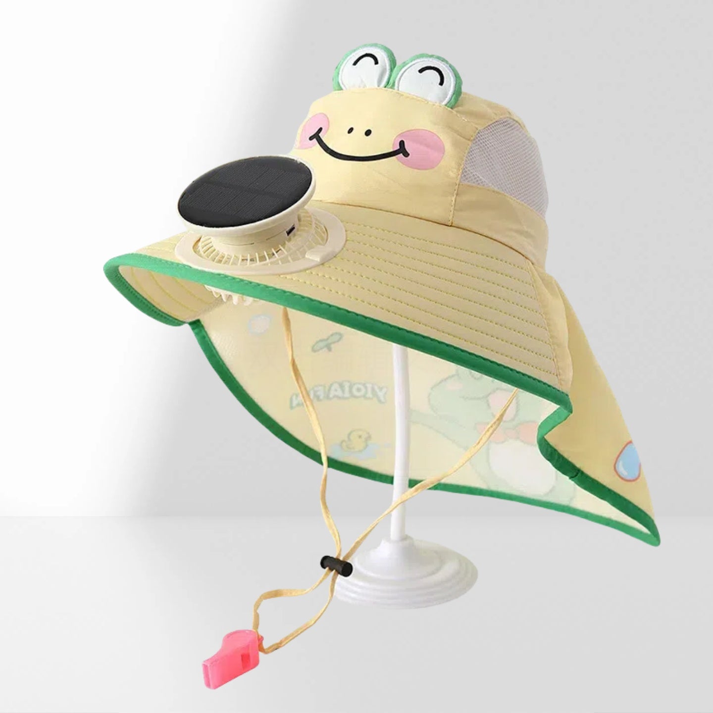 Cooling Fan Cartoon Hat Kids 3-12Years Quick Drying Solar Powered Sun Protective Children Fishing